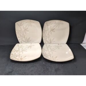 Florida Marketplace Bamboo Salad Plates, 7.5" Square Plates, Set of 4, Tableware